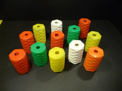 Molde soplado de plástico vintage cadena de luz al aire libre linterna 12 cubiertas RV patio Tiki Foto 1 de 4