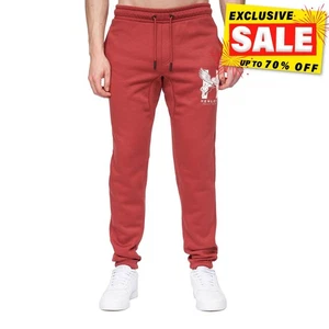 Henleys Curveball Hommes Jogging Décontracté Mode Les Pantalon Rouge Profond - Picture 1 of 5
