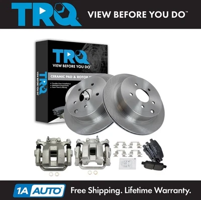 Kit de pastillas de freno trasero y rotor de cerámica TRQ para Infiniti FX35 FX45 2003-2008 Foto 1 de 4