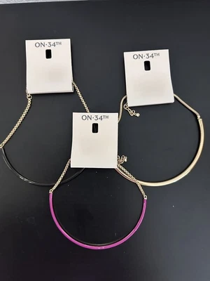 Juego de 3 collar esmaltado 34 en oro, rosa y negro $118 Foto 1 de 4