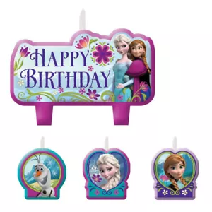 Juego de velas de pastel de cumpleaños FROZEN 4 piezas fiesta para niños Elsa Anna Olaf - Imagen 1 de 1
