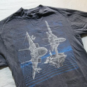 VTG 80s Blackbird F-14 Tomcat Fighter Jet Military T Shirt Single Stitch USA XL - Picture 1 of 23