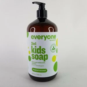 Everyone 3 in 1 Kids Soap body wash, shampoo, bubbles Tropical Coconut 32 OZ - Picture 1 of 3