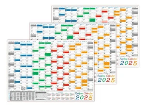 3x Rainbow Wandkalender DIN A2 2025 gerollt Wandplaner inkl. Ferien & Feiertage - Bild 1 von 7