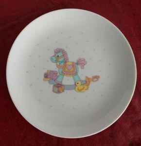 Vintage Porcelain Children's Plate, Pastel Toys Image, made in Japan. 6.25" Dia - Picture 1 of 4