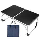 Unique Bargains Foldable Laptop Table Picnic Bed Tray Tables with Tote Bag Black