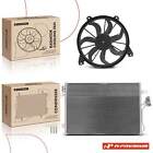 2X Ac Condenser & Single Cooling Fan Assembly Kit For Dodge Journey 2009 2010
