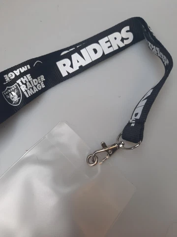 The Raider Image Lanyard Name Tag Badge Card Ticket Holder Las Vegas Raiders Cover