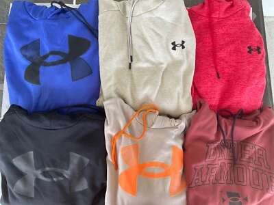 Under Armour 100% Poliéster Sudadera con Capucha Sudadera con Capucha Nuevas Etiquetas Tostado Negro Rojo Foto 1 de 4