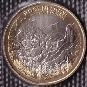 SWITZERLAND BIMETALLIC 10 FRANCS COIN 2023 ROSENLAUI GLACIER UNC - Picture 1 of 3