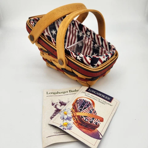 Longaberger All American 1996 Summertime Basket+Prot+Liner | AMERICANA PATRIOTIC Cover