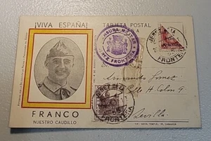 SPAIN SEVILLA PROPAGANDA VIVA ESPAÑA- FRANCO NUESTRO CAUDILLO POSTCARD - Picture 1 of 4