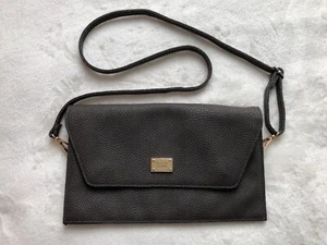 H&M Small Crossbody Shoulder Clutch Hand Bag Removable Strap Dark Grey USED ONCE - Picture 1 of 6