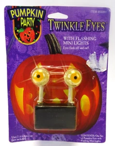 Vintage 1995 Pumpkin Party TWINKLE EYES Halloween Pumpkin Decor Flashing Lights - Picture 1 of 2