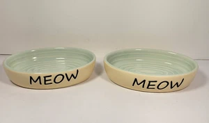 Set of two Cat Bowl Dish Food Water Ceramic by SPOT - Picture 1 of 6
