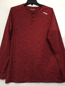 FILA Sport LS Henley Collar Red Shirt Men Size M. NWT - Picture 1 of 12