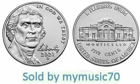 2021 D JEFFERSON NICKEL COIN FROM BANK ROLLS - ON HAND Cover