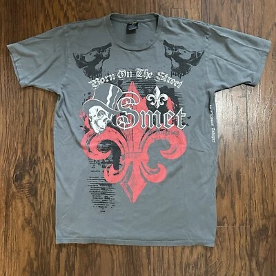 Smet born on the street T-shirt gray men’s size medium  — 第 1/4 张图片