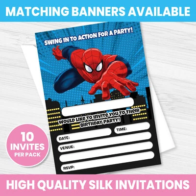 HAPPY HIPPO PARTY SUPPLIES SPIDERMAN BIRTHDAY PARTY INVITATIONS SPIDEY INVITES PACK