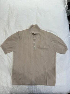 Vintage Montagut Paris Short Sleeve Gold Polo Shirt Textured Patterned Size 3 - Picture 1 of 4