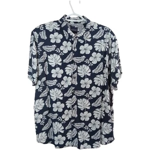 Denim & Flower Ricky Singh Herren blau weiß Hawaii Palmen Blumen Hemd Größe XL - Bild 1 von 8