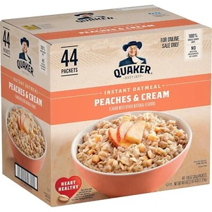 Quaker Instant Haferflocken Frühstück 100 % Vollkorn Pfirsiche & Sahne, 44 Packungen ✅ - Bild 1 von 1