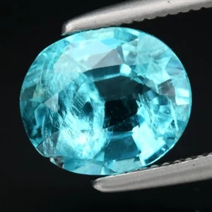 1.21ct 7.5x6.3mm Oval Natural Unheated Paraiba-Color Neon Blue Apatite Gemstone - Picture 1 of 4