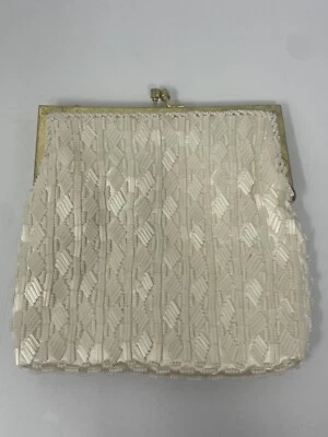 Midcentury Vintage Bead and Sequin Richere Bag by Walborg, Cream, Iridescent - Image 1 of 4