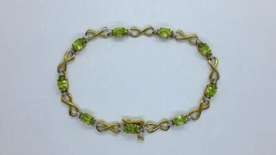 10k Yellow Gold Peridot Ladies Tennis Bracelet - Image 1 of 4