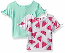 Flapdoodles Baby Girls' 2 Pack Tee's with Printed and Solid T-Shirt Size 5