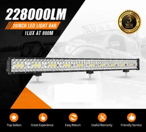 28INCH LED LIGHT BAR FLOOD SPOT OFFROAD DRIVING LAMP FOR JEEP FORD SUV BOAT - Picture 1 of 10