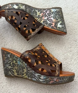 New L’ Artiste by Spring Step Womens Slide Wedge Sandals Shoes Size 8.5 - Picture 1 of 11