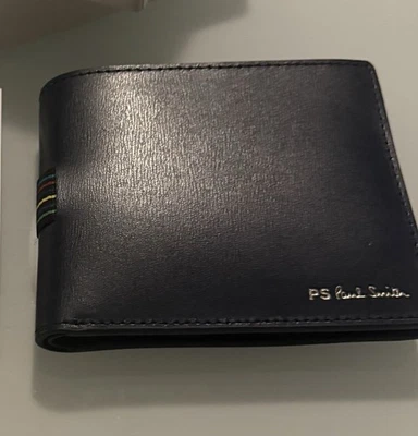 Paul Smith Highlight Stitch SS24 Bifold Wallet with Coin Purse Navy - Image 1 of 4