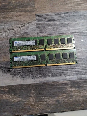 2GB 2x1GB PC2-5300 SAMSUNG DDR2-667 M378T2863DZS-CE6 Desktop Ram Memory Kit DIMM - Image 1 of 2