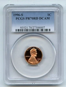1996 S 1C Lincoln Cent Proof PCGS PR70DCAM - Picture 1 of 1