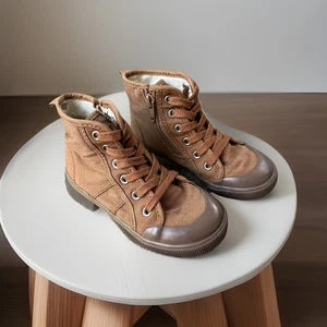 Baby Gap Brown High Top Boots Kids 10 Ginger Hitop Shoes BTS EUC - Picture 1 of 9