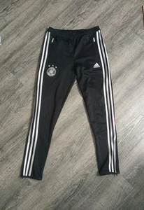 Adidas Joggers Boys Youth Medium Black Germany Futbol Soccer Warm Ups Comfort - Picture 1 of 8