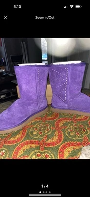 Botas UGG clásicas cortas II de gamuza púrpura para mujer talla 7 nuevas con tachuelas Foto 1 de 4