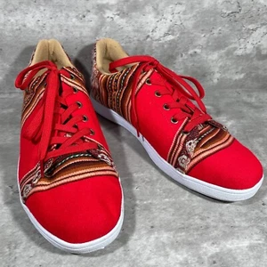 Paxx Peruanische Schuhe Rot Turnschuhe Schnürschuhe Herren Größe 10 - Bild 1 von 15
