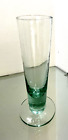 Hand Blown Pilsner Recycled Glass Green Tinted Footed Weighted Base 8 1/2" Tall