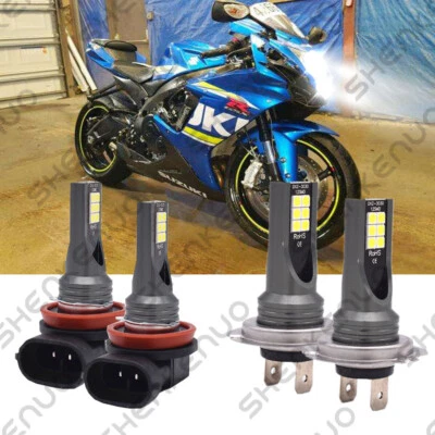 Faro LED 6000K blanco 4x bombillas H7 H9 para Suzuki Hayabusa 2008-2009 2011-2018 Foto 1 de 4