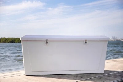 Oceanic Boutique 55" Fiberglass Dock Box – Medium Sized Marine Storage Box Foto 1 de 4