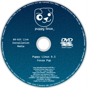 Puppy Linux 9.5 Installation Disc: BOOTABLE, LIVE FOSSA PUP LITE LINUX SLACKWARE - Picture 1 of 2