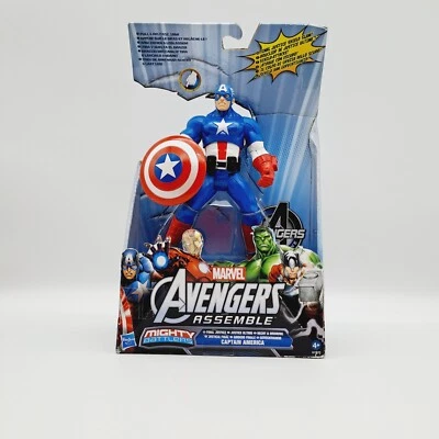 Captain America Marvel Avengers Assemble  figure mighty battlers Hasbro 2012 6in - Image 1 of 4