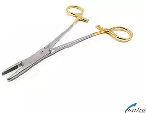 Supporto ago TC OLSEN Hegar 5,5"" dritto sutura oro cucitura 14 cm cucitura chirurgica NATRA - Foto 1 di 5