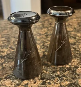 Vintage GORHAM STERLING SILVER Art Deco SALT & PEPPER SHAKERS 3” Tall - Picture 1 of 8