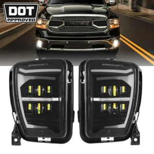 Bumper LED Fog Lights for 2013 2014 2015 2016 2017 2018 Dodge Ram 1500 w/ DRL  - Picture 1 of 10