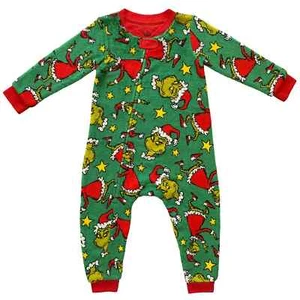 Dr. Seuss The Grinch Who Stole Christmas One Piece Union Pajama Outfit 9-12M - Picture 1 of 6