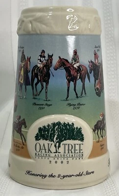 Oak Tree Racing Assn. 2002 Taza Stein de edición limitada Honoring the 2-Year-Old Stars  Foto 1 de 4