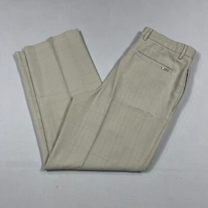 Greg Norman Golf Pants Vintage Check Pleated Chino Trousers Mens W32 L30 - Picture 1 of 15